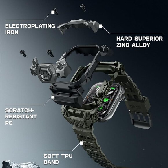 Unicorn Beetle Ore Pro Version Apple Watch 10 46mm Bumper Case Adjustable Strap - Picture 10 of 11